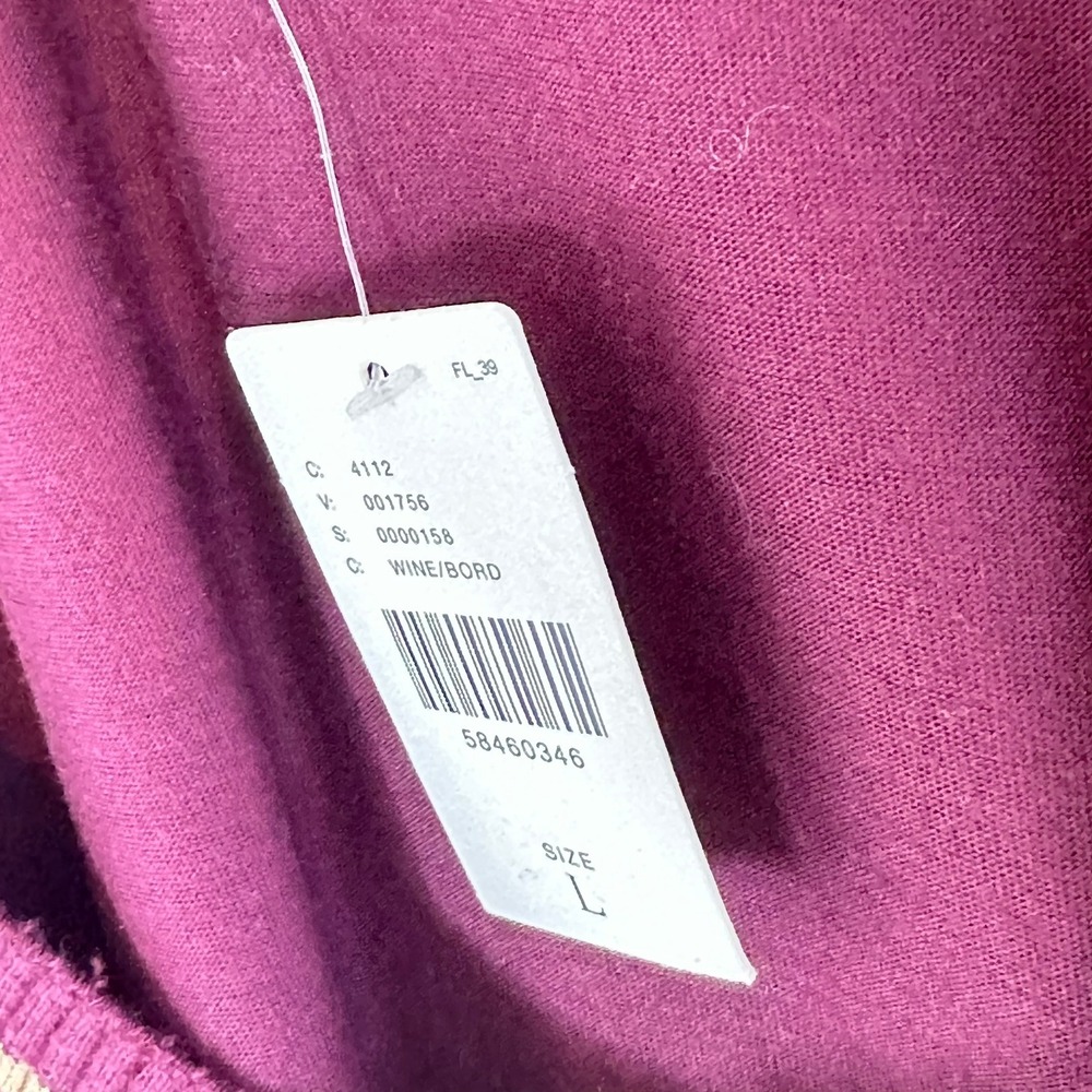 TINY Anthropologie Floral V-Neck Top Women L Wine Red NEW 71936T Raglan Sleeve - Picture 4 of 8